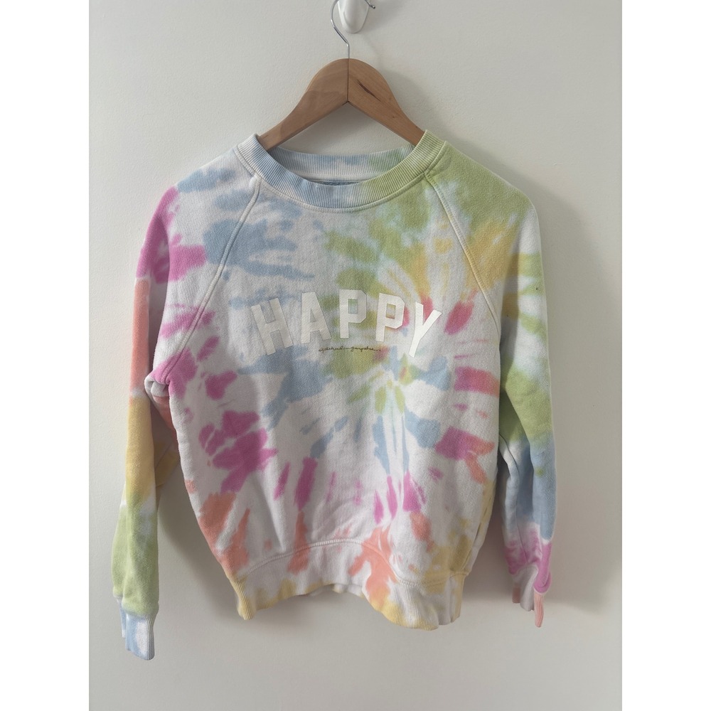 Spiritual Gangster‎ Happy Tie Dye Sweatshirt Rainbow Pastel Pullover Small